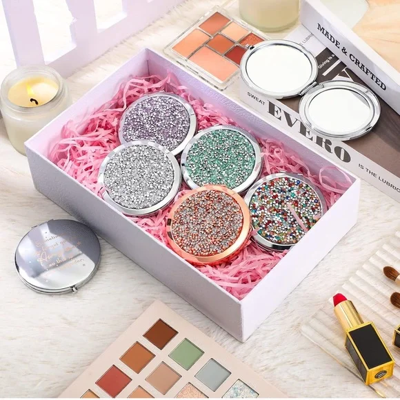 NEW Elegant Inspirational Compact Mirror with Rhinestones - Picture 4 of 8